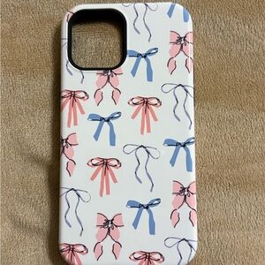 Stylish Bow Pattern Phone Case - Pink, Blue, White
